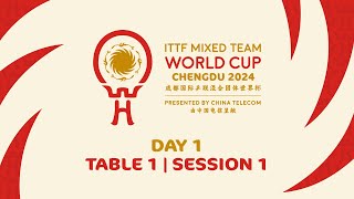 LIVE  T1  Day 1  ITTF Mixed Team World Cup 2024  Session 1 [upl. by Etem]