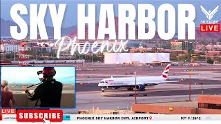 LIVE Sunset to Night Plane Spotting Phoenix Sky Harbor PHX  Live Airport Action  ATC [upl. by Annaihs907]