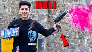 TESTING HOLI GUN  HAPPY HOLI [upl. by Kobe]