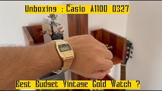 Back to 1970s  Unboxing Vintage Casio A1100 D327 casiovintage casio vintagewatches goldwatch [upl. by Neyrb917]