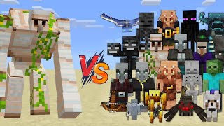 Op mutant iron golem vs all mobs in Minecraft  Minecraft mob battle [upl. by Pavlish]