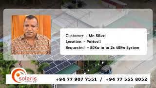 Pottuvil 80Kw Solar Installation  Soalris Energy Pvt Ltd [upl. by Tdnarb]