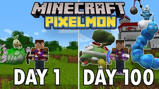 I Spent 100 Days in Minecraft Pixelmon This is What Happened  Pokemon in Minecraft [upl. by Adnirual]