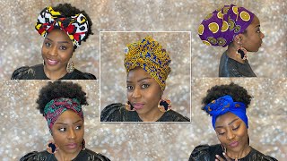 5 WAYS TO TIE A HEADWRAP  TURBAN  SCARF QUICK amp EASY TUTORIAL [upl. by Busby]