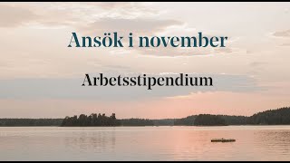 Ansök i november Arbetsstipendium [upl. by Leinoto]