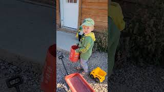 Toddler chore time farmliving eggs [upl. by Breanne]