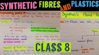 Synthetic fibres and plastics chapter 3 class 8  synthetic fibres and plastics class 8  notes [upl. by Maighdiln]