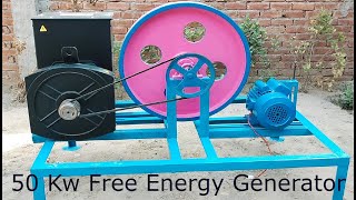 How To Make 50kw Free Energy Generator From 50kw Alternator And 5 hp 2850 Rpm Induction Motor [upl. by Nosde]