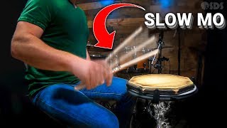 Secret to Moeller Stroke Revealed in Slow Motion Drum Technique [upl. by Iveksarap833]