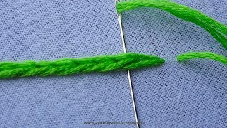 Basic Hand Embroidery Part  62  Heavy Chain Stitch [upl. by Sardella617]