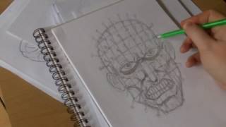 Drawing A Pinhead Sketch From Hellraiser [upl. by Leibrag]