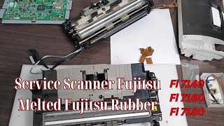 How to Replace Melted Fujitsu Rubber Fujitsu 7160Service Scanner Fujitsu Karet Meleleh [upl. by Yhpos]