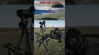 Shooting a Coke can 1000meters away， two shots firearmreview sniper [upl. by Jacobine464]