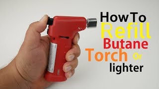 How To Refill Butane Torch Lighter Simple Easy [upl. by Aleacem922]