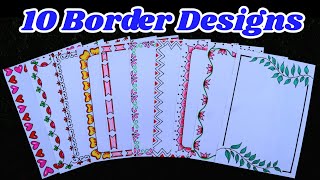 10 Border Designs10 Border Designs for Project FilesSimple and Easy Borders for Project [upl. by Acirre]