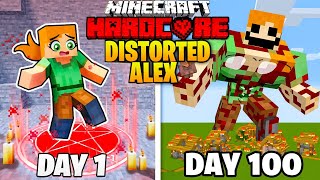 I Survived 100 DAYS as a DISTORTED ALEX in Minecraft Hardcore World Hindi  AB [upl. by Furgeson]