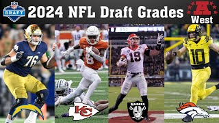 2024 NFL Draft Grades  AFC West  Chargers NAILED it Raiders build right Broncos get their QB [upl. by Macnamara560]