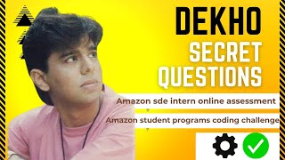 Amazon SDE Biggest Hiring Announced  Amazon Sde Intern Online Assessment  Coding Questions [upl. by Yror343]