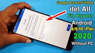 All ITEL FRP Bypass 2020 Android 8910  New Method Itel All Google Lock Bypass  WITHOUT PC [upl. by Adley754]