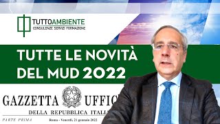 MUD 2022 le novità su adempimenti regole e scadenze [upl. by Deadman673]