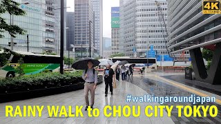 Walking in the rain amp go to Chou City around Tokyo Station from Kamata district Japan virtualtour [upl. by Leumhs681]