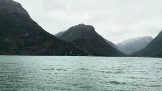 Ride in Oppstryn alongside the Norwegian fjords on a shore excursion day in Geiranger [upl. by Elfreda108]