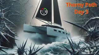 241 Solo Sail  Thorny Path brakes the boat  Sailing Sisu Leopard 45 Catamaran Circumnavigating [upl. by Ynnavoig995]