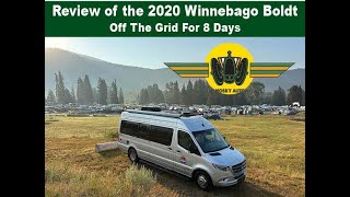 2020 Winnebago Boldt Review 8 Days Off The Grid in Salmo BC [upl. by Yrak740]