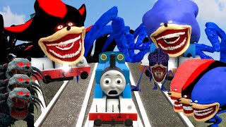 Building a Thomas Train Chased By Cursed Thomas turned into Shin Sonic Tapes Friends in Garrys Mod [upl. by Allerim]