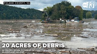 Claytor Lake swamped with debris from Hurricane Helene cleanup in progress [upl. by Anatsirhc]