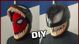 Cómo hacer una MÁSCARA de VENOM RETRÁCTIL con Cartón  ESPECIAL de HALLOWEEN  DIY Venom Mask [upl. by Brine]