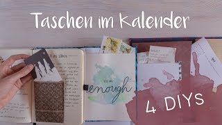 4 DIY Taschen für deinen Kalender  Fächer für Notizen im Bullet Journal [upl. by Reinke]