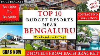 TOP 10 Budget Resorts Near BANGALORE  Rs 1000 To 6000  Weekend Getaways  Latest Prices [upl. by Andres]