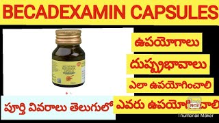 Becadexamin capsules usesamp sideeffects telugubest multivitamin ampmultimineral capsules in Telugu [upl. by Alane]