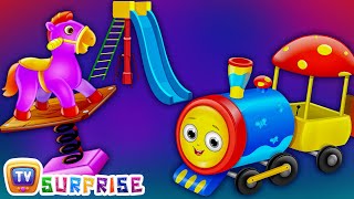 ChuChu TV Surprise Eggs Nursery Rhymes Toys  Three Little Kittens Park  Learn Colours amp Play Items [upl. by Aehsel]