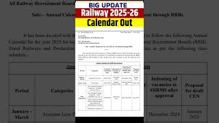 Railway Calendar 202425 Out Shorts PW Ntpc [upl. by Ahsiek]