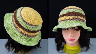 Quick and easy crochet bucket hat tutorial [upl. by Edras]