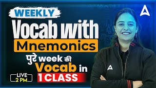 Weekly Vocab with Mnemonics  Vocab for Bank amp SSC Exams  By Parneet Kaur [upl. by Eiral]