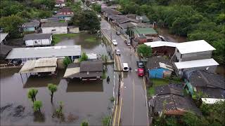 ENCHENTE E ENXURRADAS ATINGE BAIRROS IMAGENS AÉREAS IMPRESSIONANTES em Nova Santa Rita [upl. by Pelagi]