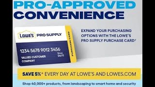 Lowes Pro Supply Purchase Card [upl. by Allan]