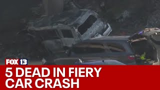 5 people killed in fiery car crash in Pierce County Washington [upl. by Atteynek]