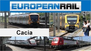 Comboios de Portugal Intercidades Alfa Pendular amp Suburbano Trains at Cacia  15 June 2017 [upl. by Iegres]