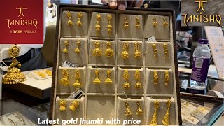 Latest gold jhumka designs with price  Tanishq yellow gold jhumka collections  Gold jhumki designs [upl. by Curtis]