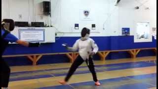 Foil Fencing Lesson Provost Korn Cheyenne Ruiz [upl. by Nnylarak93]