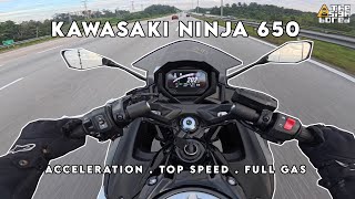 Kawasaki Ninja 650  Acceleration  Top speed  Full gas  ride [upl. by Ater]