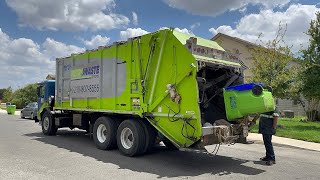 Metro Waste Systems Peterbilt 320 Dempster Route King II Rear Loader Garbage Truck [upl. by Myrwyn754]