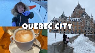 24 HOURS IN QUEBEC CITY WITH A TODDLER  FIRST SNOWFALL  ICE SKATING  MORE [upl. by Ynamad845]