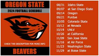 2024 Oregon State Beavers Football Schedule [upl. by Carman]