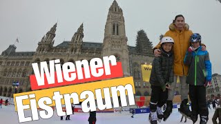 Ice Skating in Vienna  Wiener Eistraum  Rathaus 2021 [upl. by Cooley]