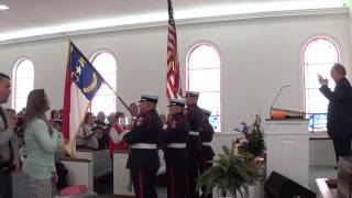 Hasty Baptist Church Congregation  National Anthem [upl. by Harahs]